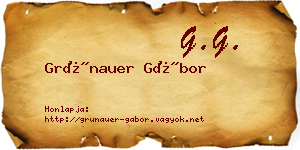 Grünauer Gábor névjegykártya